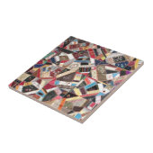 Antiek, Victoriaans-Era, Crazy Quilt Tegeltje (Zijkant)