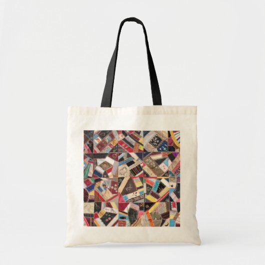 Antiek, Victoriaans-Era, Crazy Quilt Tote Bag (Voorkant)