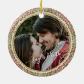 Antiek Victoriaans Floral-fototekst kerstboom Keramisch Ornament (Achterkant)