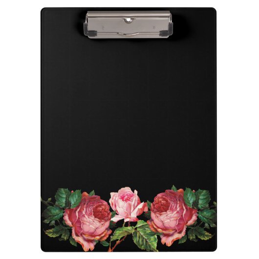Antiek Victoriaans Floral Stylist Business Klembord (Voorkant)
