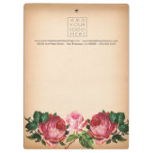 Antiek Victoriaans Floral Stylist Business Klembord (Achterkant)