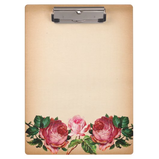 Antiek Victoriaans Floral Stylist Business Klembord (Voorkant)