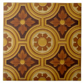 Antiek Victoriaans Gothische stijl Majolica Tile R Tegeltje (Voorkant)