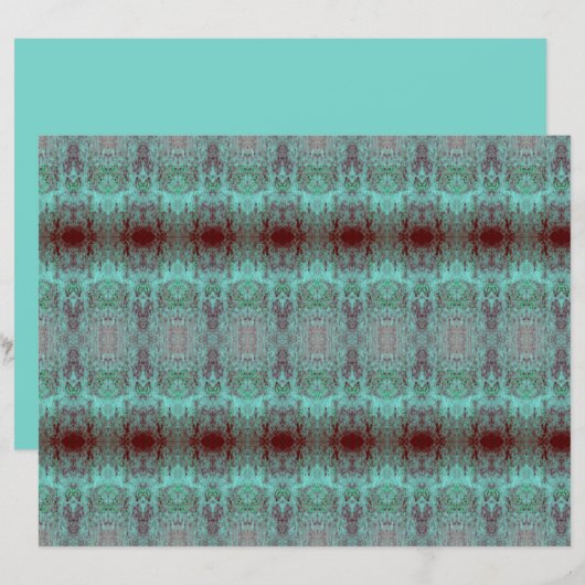  Antiek Victoriaans groen Blauwgroen bruin patroon (Voorkant / Achterkant)