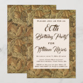 Antiek Victoriaans herfstbladeren Verjaardagsfeest Kaart (Voorkant / Achterkant)