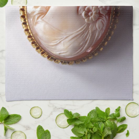 Antiek Victoriaans ivoor cameo silhouet Theedoek (Gevouwen)