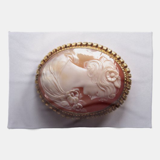 Antiek Victoriaans ivoor cameo silhouet Theedoek (Horizontaal)