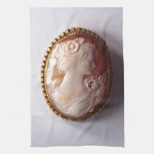 Antiek Victoriaans ivoor cameo silhouet Theedoek (Verticaal)