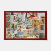 Antiek Victoriaans Kerst Ephemera Collage Art Deurmat (Voorkant)