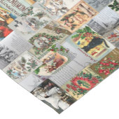 Antiek Victoriaans Kerst Ephemera Collage Art Korte Tafelloper (Hoek)