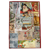 Antiek Victoriaans Kerst Ephemera Collage Art Medium Cadeauzakje (Voorkant)