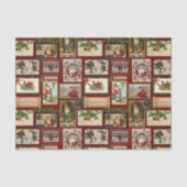 Antiek Victoriaans Kerst Kaart Collage Tissuepapier (Voorkant)