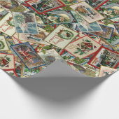 Antiek Victoriaans kerstBriefkaart Cadeaupapier (Hoek)
