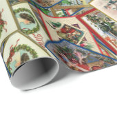 Antiek Victoriaans kerstBriefkaart Cadeaupapier (Rol Hoek)