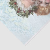 Antiek Victoriaans kerstman en klein meisje Tissuepapier (Detail)