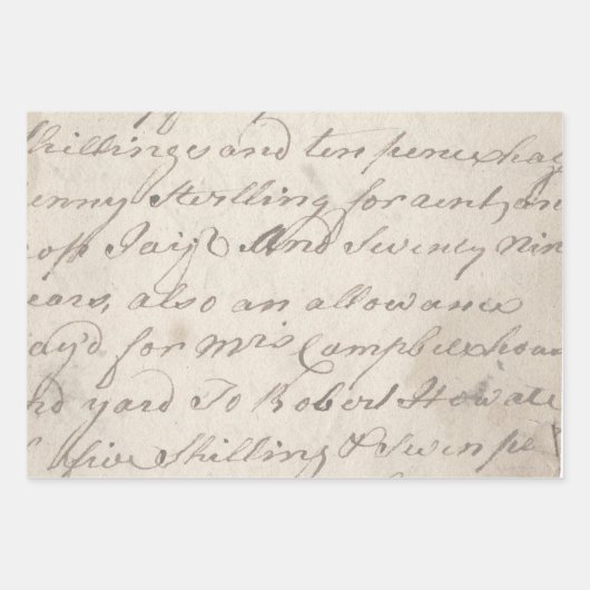 Antiek Victoriaans Kerstmis Muziek Blad Script Inpakpapier Vel (Voorkant 3)