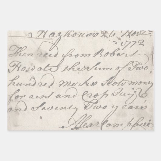 Antiek Victoriaans Kerstmis Muziek Blad Script Inpakpapier Vel (Voorkant 2)