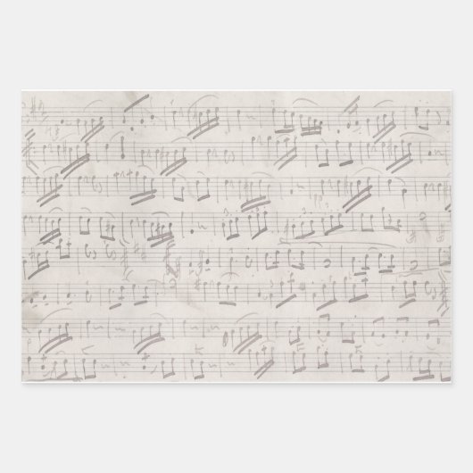 Antiek Victoriaans Kerstmis Muziek Blad Script Inpakpapier Vel (Voorkant)