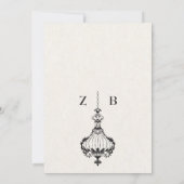 antiek Victoriaans kroonluchters bruiloft Kaart (Achterkant)