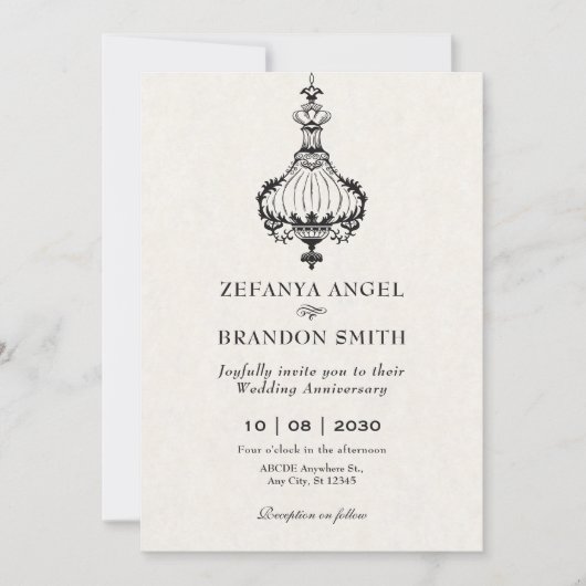 antiek Victoriaans kroonluchters jubileum Kaart (Voorkant)