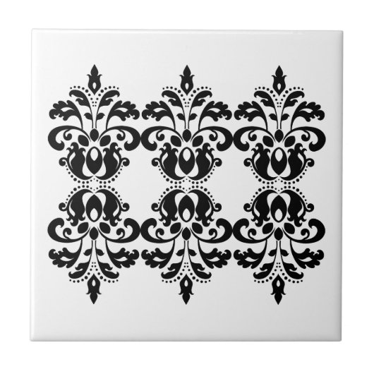 Antiek Victoriaans lolita damast patroon Tegeltje (Voorkant)