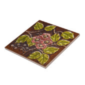Antiek Victoriaans Majolica Floral Tile Repro Tegeltje (Zijkant)