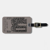 Antiek Victoriaans monogram letter I Bagagelabel (Voorkant horizontaal)