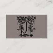 Antiek Victoriaans monogram letter J Visitekaartje (Achterkant)