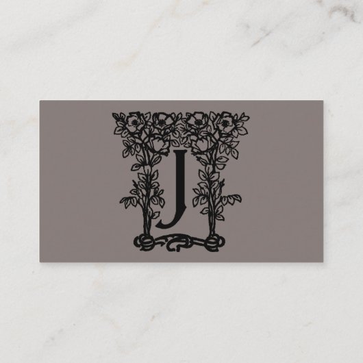  Antiek Victoriaans monogram letter J Visitekaartje (Achterkant)