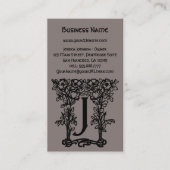  Antiek Victoriaans monogram letter J Visitekaartje (Voorkant)