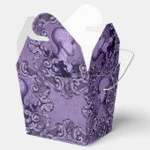 Antiek Victoriaans Paarse en zwarte terminologie Bedankdoosjes (Geopend)