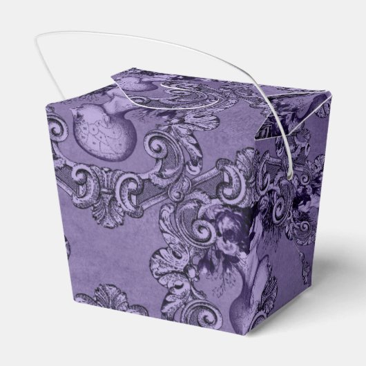 Antiek Victoriaans Paarse en zwarte terminologie Bedankdoosjes (Achterkant)