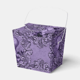 Antiek Victoriaans Paarse en zwarte terminologie Bedankdoosjes