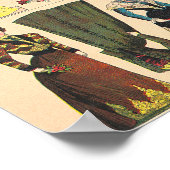 Antiek  Victoriaans papier voor poppen, kleerset Poster (Hoek)