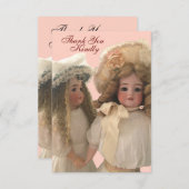 Antiek Victoriaans poppen dank u kaart (Voorkant / Achterkant)