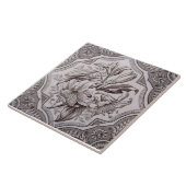 Antiek Victoriaans Superb Floral Transferware Repr Tegeltje (Zijkant)