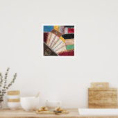 Antiek Victoriaans-tijdperk Crazy Quilt Square Poster (Keuken)