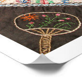 Antiek Victoriaans-tijdperk Crazy Quilt Square Poster (Hoek)