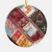 Antiek, Victoriaans-tijdperk, knabbeld vierkant Keramisch Ornament (Voorkant)