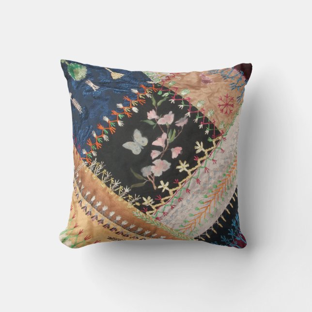 Antiek, Victoriaans-tijdperk, knabbeld vierkant Kussen (Voorkant)