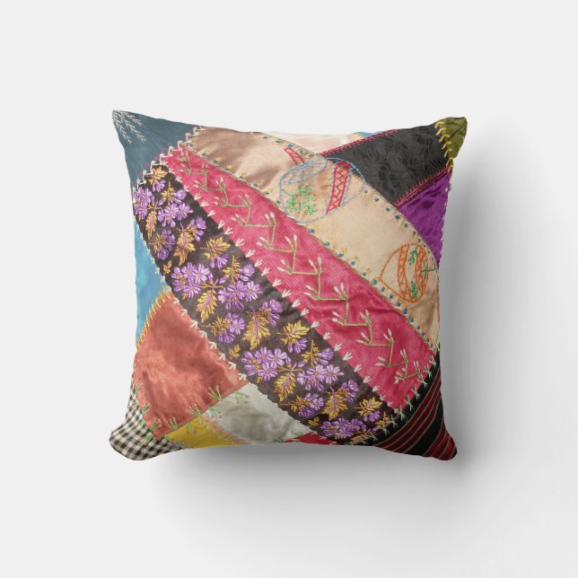 Antiek, Victoriaans-tijdperk, knabbeld vierkant Kussen (Voorkant)