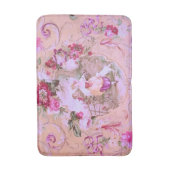 Antiek Victoriaans Toile Rococo Style Bloemen Roze Badmat (Voorkant Verticaal)