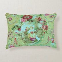 Antiek Victoriaans Toile Rococo Style Sage Green