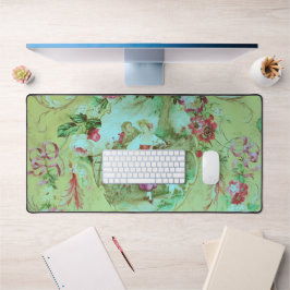 Antiek Victoriaans Toile Rococo Style Sage Green Bureaumat