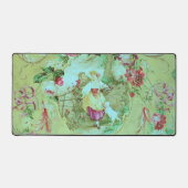 Antiek Victoriaans Toile Rococo Style Sage Green Bureaumat (Voorkant)