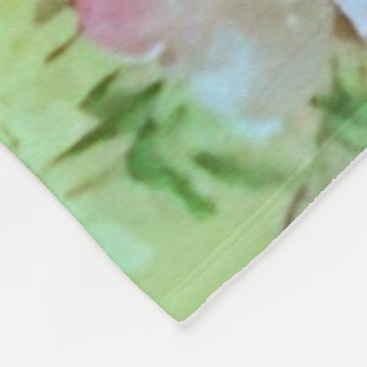 Antiek Victoriaans Toile Rococo Style Sage Green Fleece Deken (Hoek)