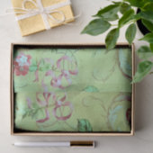 Antiek Victoriaans Toile Sage Groene Decoupage Tissuepapier (Geschenk)