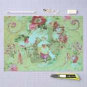 Antiek Victoriaans Toile Sage Groene Decoupage Tissuepapier (Craft)
