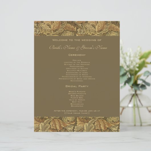 Antiek Victoriaans Warm Autumn Leaves Wedding (Staand voorkant)