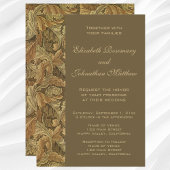 Antiek Victoriaans Warm Autumn Leaves Wedding Kaart